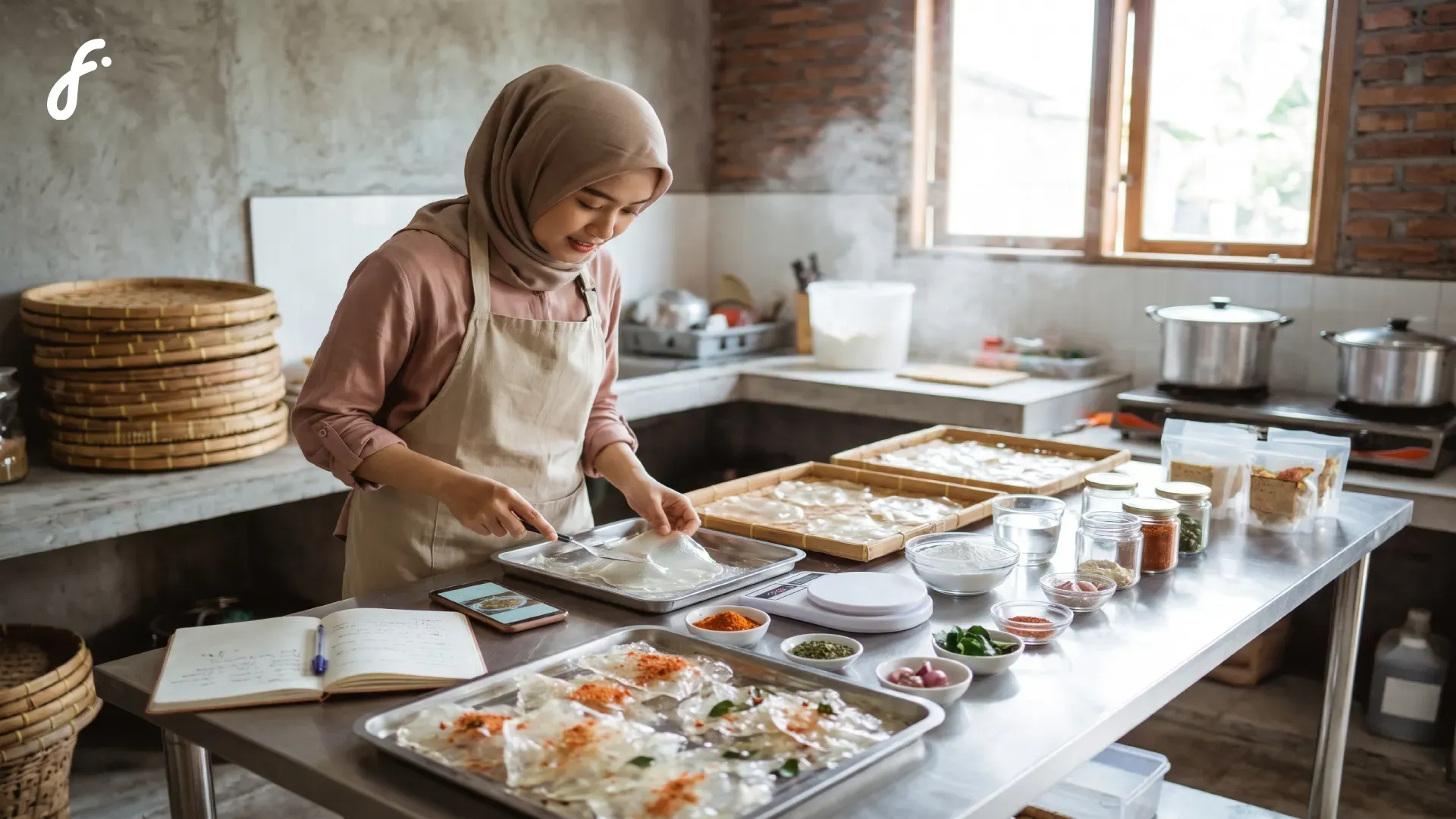 Gambar wanit membuat usaha keripik kaca