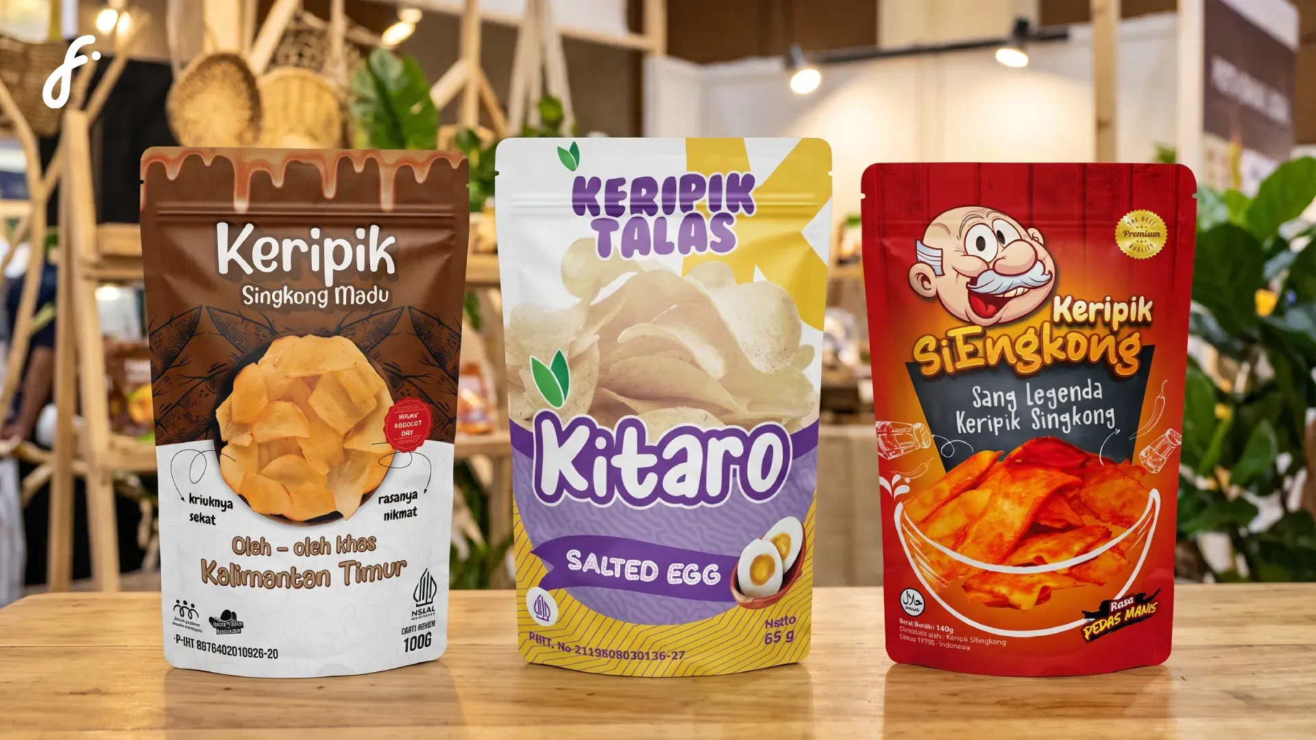 Gambar kemasan standing pouch untuk usaha keripik kaca