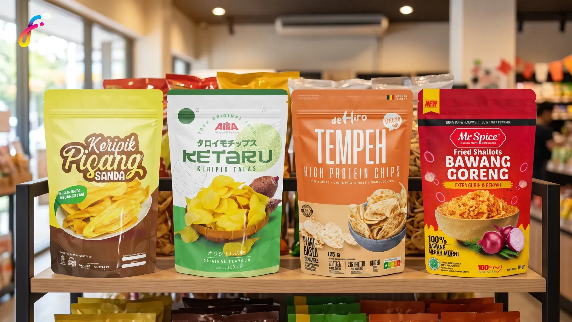 Gambar kemasan yang cocok untuk keripik sukun